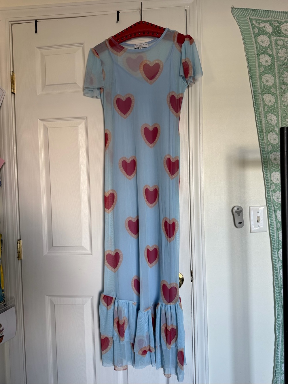 Never fully dressed maxi heart blue mesh small dress